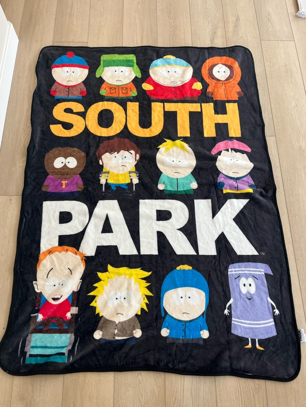 South Park Silver Buffalo Fleece Throw Blanket Stan Kyle Cartman Kenny Etc 45x60